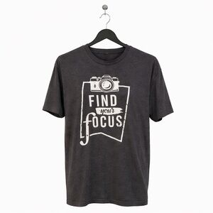Charcoal Gray ‘Find Your Focus’ Graphic Tee – Casual & Motivational, Size XL